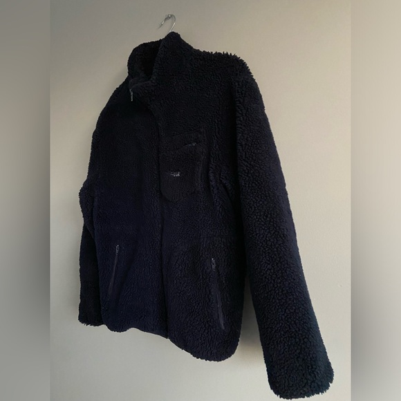 QILO Sherpa Jacket, Navy Blue with Zippable Pockets - Picture 5 of 5